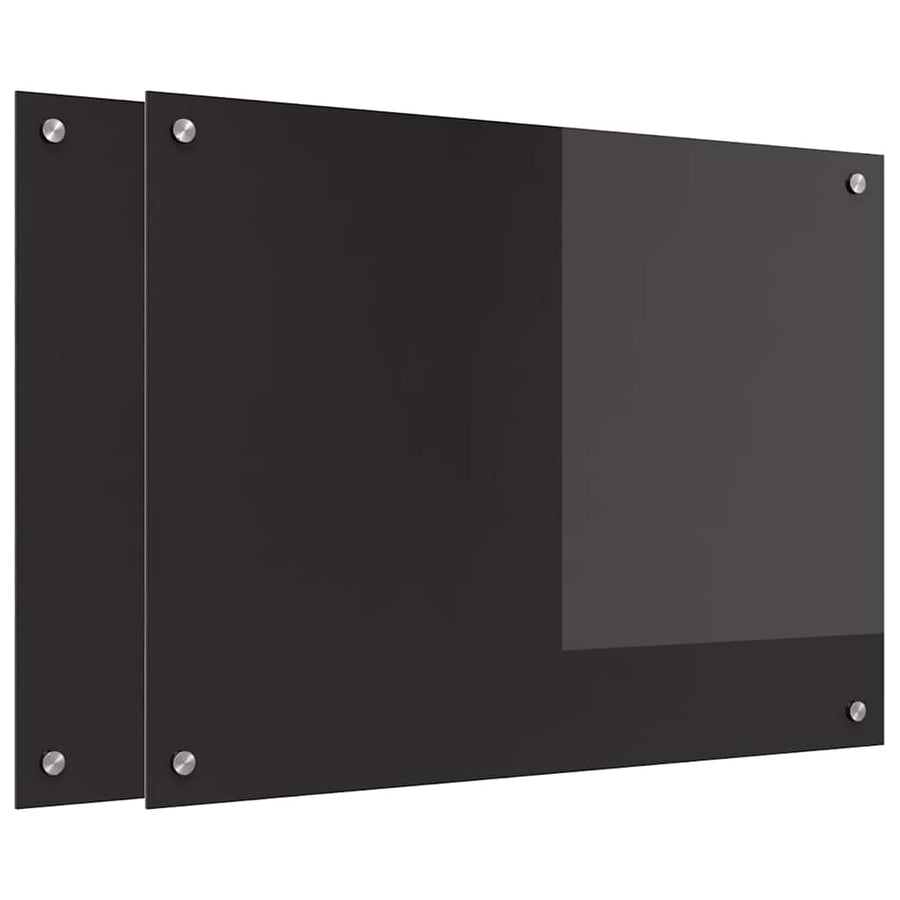 Keuken Achterwand Zwart 80 x 60 x 0.8 cm gehard glas