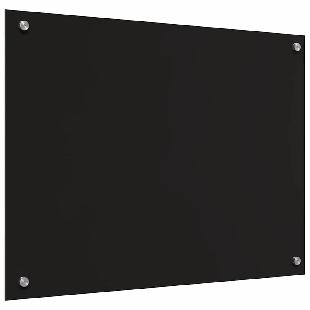 Keuken Achterwand Zwart 80 x 60 x 0.8 cm gehard glas
