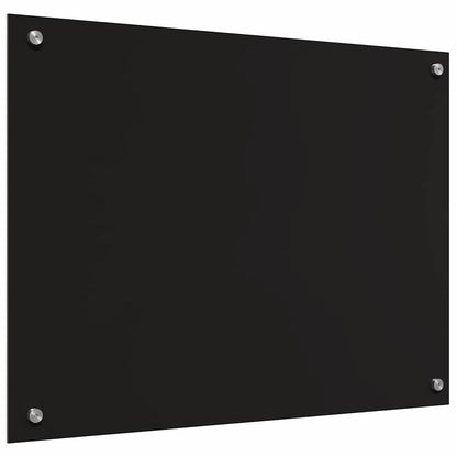 Keuken Achterwand Zwart 80 x 60 x 0.8 cm gehard glas