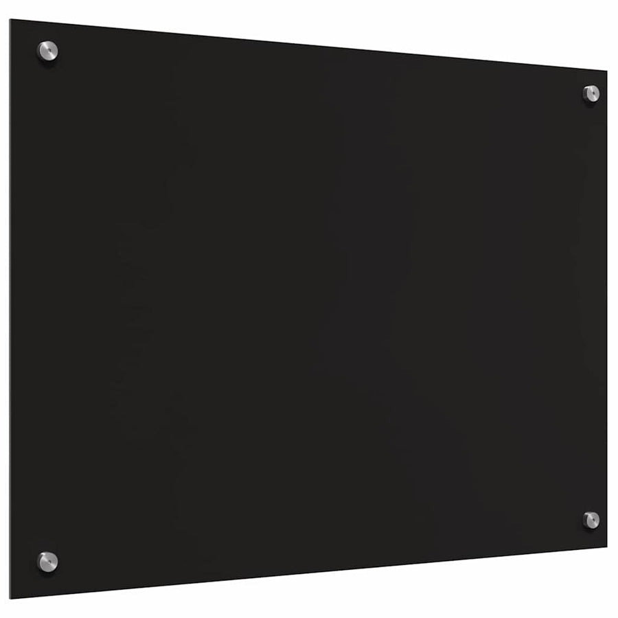 Keuken Achterwand Zwart 80 x 60 x 0.8 cm gehard glas