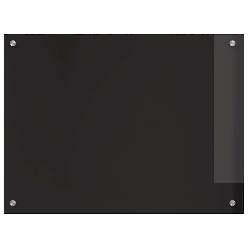 Keuken Achterwand Zwart 80 x 60 x 0.8 cm gehard glas
