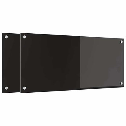 Keuken Achterwand Zwart 90 x 40 x 0,8 cm gehard glas