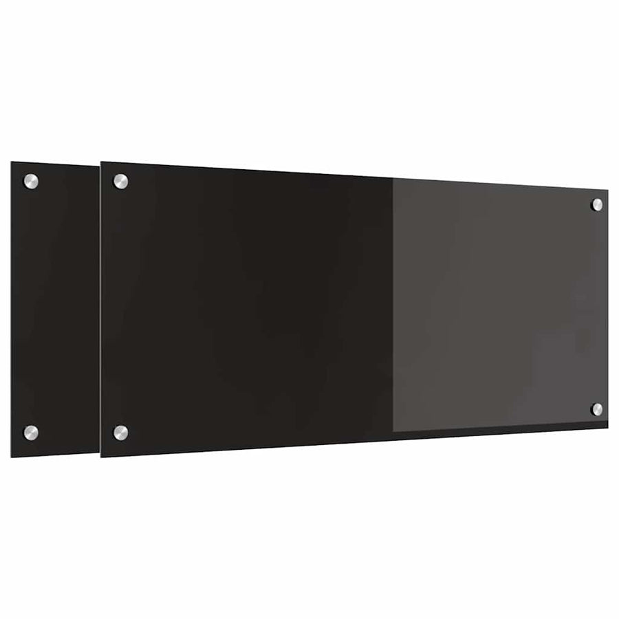 Keuken Achterwand Zwart 90 x 40 x 0,8 cm gehard glas