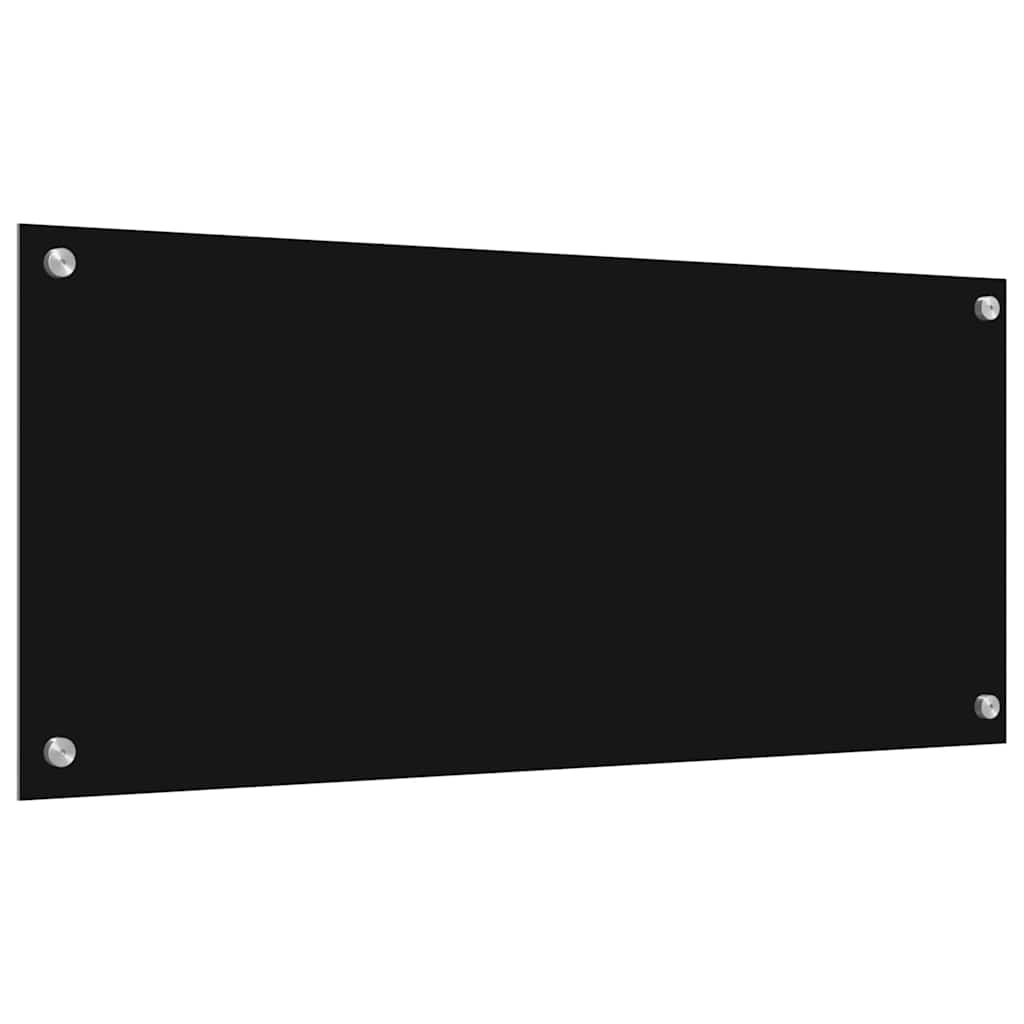 Keuken Achterwand Zwart 90 x 40 x 0,8 cm gehard glas