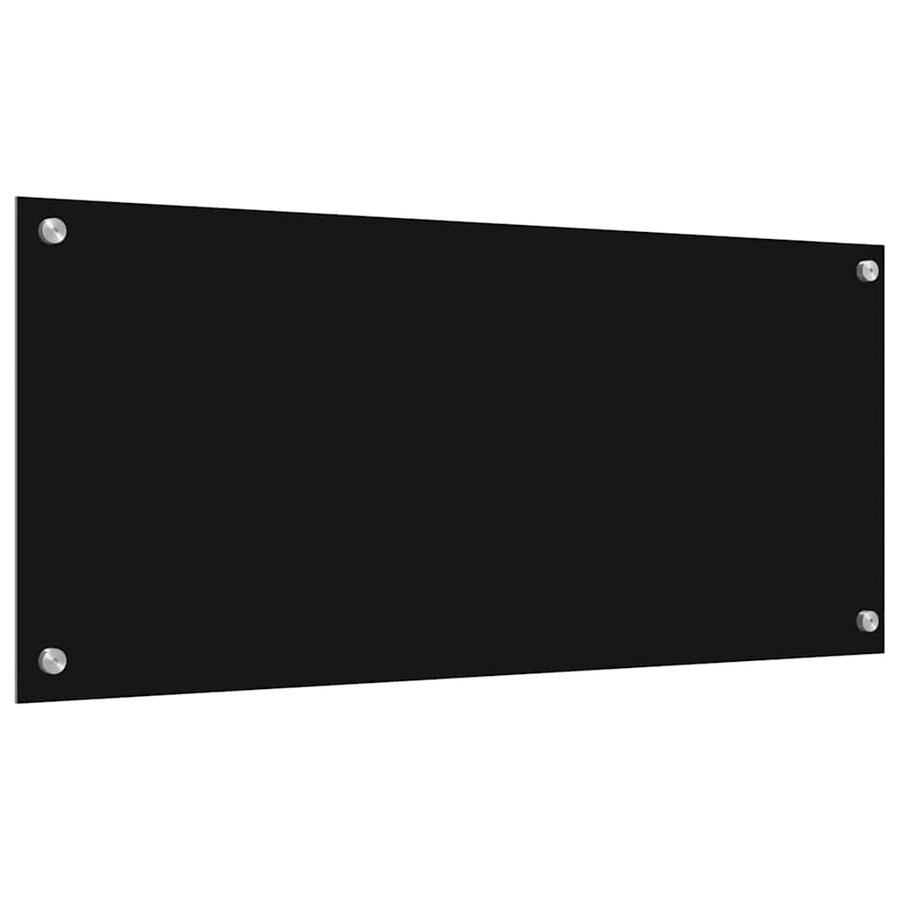 Keuken Achterwand Zwart 90 x 40 x 0,8 cm gehard glas