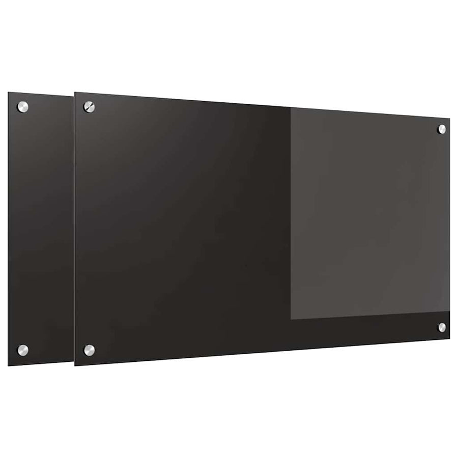 Keuken Achterwand Zwart 90 x 50 x 0.8 cm gehard glas