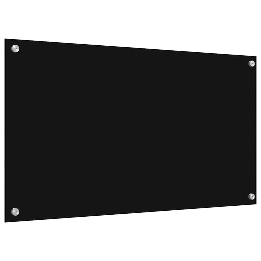 Keuken Achterwand Zwart 90 x 50 x 0.8 cm gehard glas