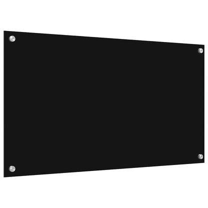 Keuken Achterwand Zwart 90 x 50 x 0.8 cm gehard glas