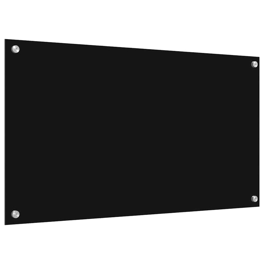 Keuken Achterwand Zwart 90 x 50 x 0.8 cm gehard glas