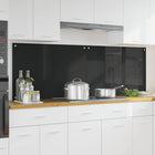Keukenachterwand gehard glas 90x60 cm 2 stuks zwart