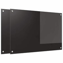 Keukenachterwand 2 pcs Zwart 90 x 60 cm gehard glas