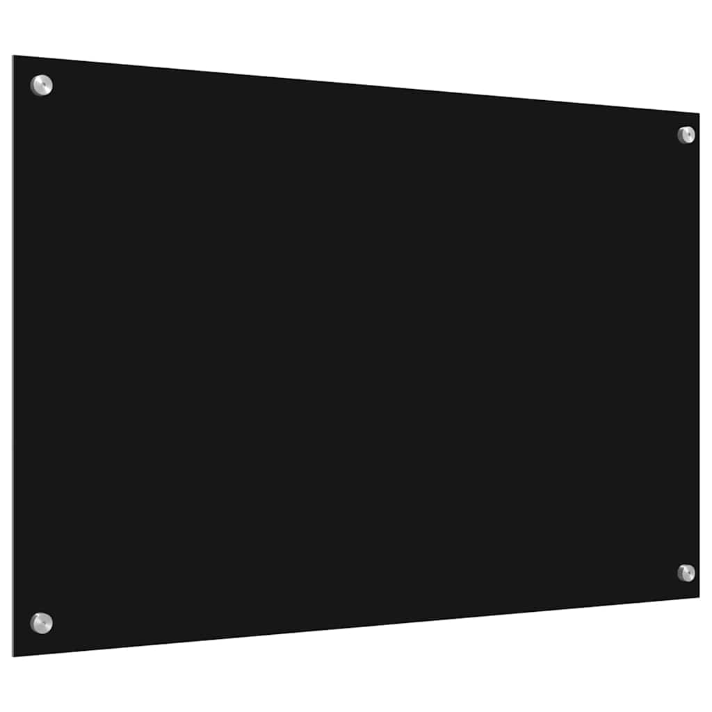 Keukenachterwand 2 pcs Zwart 90 x 60 cm gehard glas