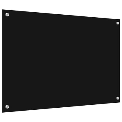 Keukenachterwand 2 pcs Zwart 90 x 60 cm gehard glas