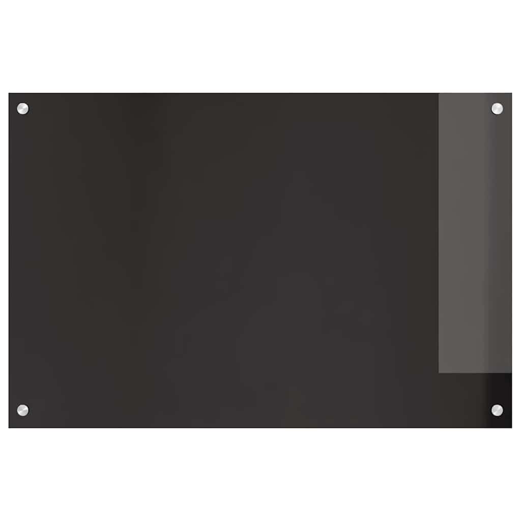 Keukenachterwand 2 pcs Zwart 90 x 60 cm gehard glas
