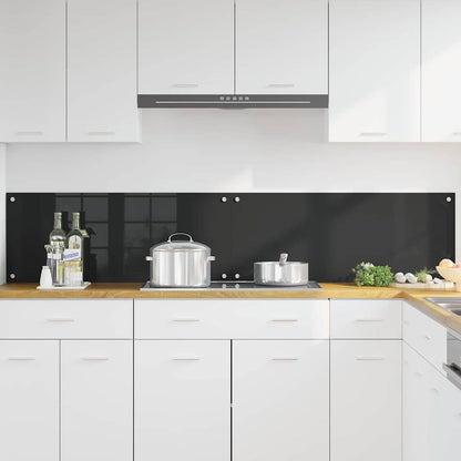 Keuken Achterwand Zwart 100 x 40 x 0,8 cm gehard glas