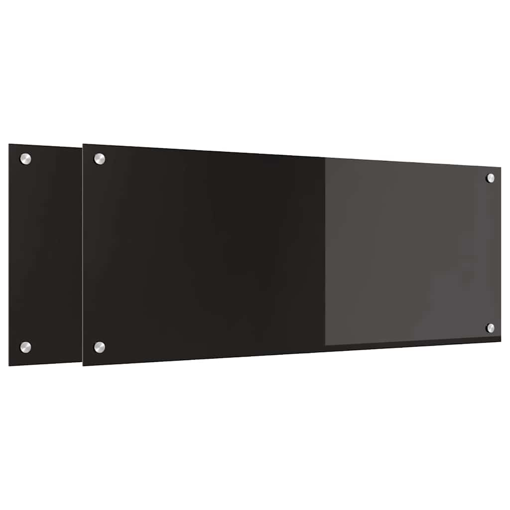 Keuken Achterwand Zwart 100 x 40 x 0,8 cm gehard glas