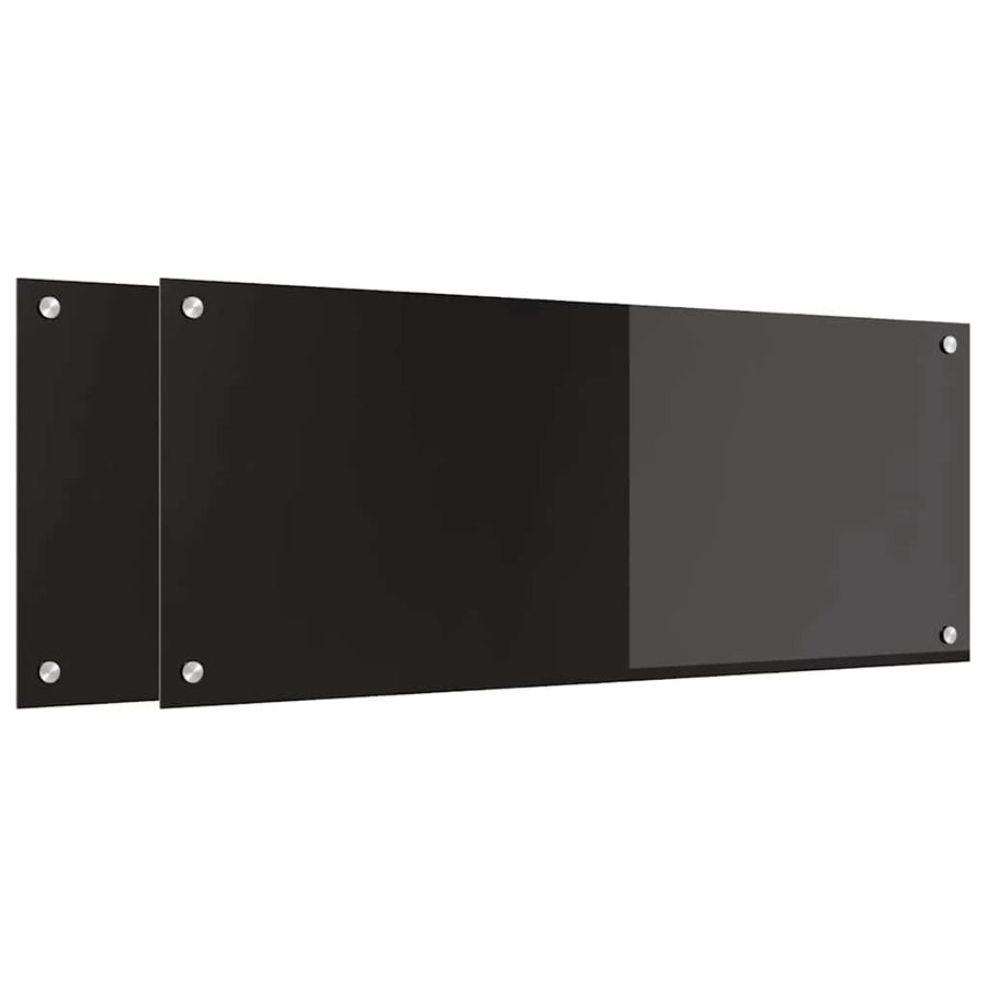 Keuken Achterwand Zwart 100 x 40 x 0,8 cm gehard glas