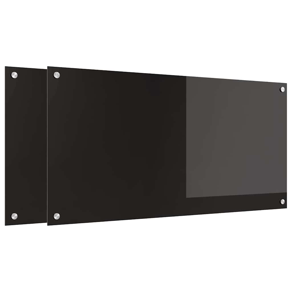 Keuken Achterwand Zwart 100 x 50 x 0,8 cm gehard glas