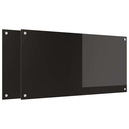 Keuken Achterwand Zwart 100 x 50 x 0,8 cm gehard glas