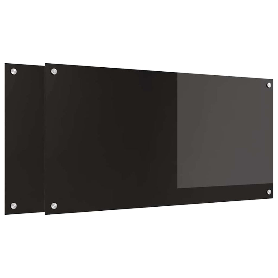 Keuken Achterwand Zwart 100 x 50 x 0,8 cm gehard glas