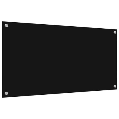 Keuken Achterwand Zwart 100 x 50 x 0,8 cm gehard glas