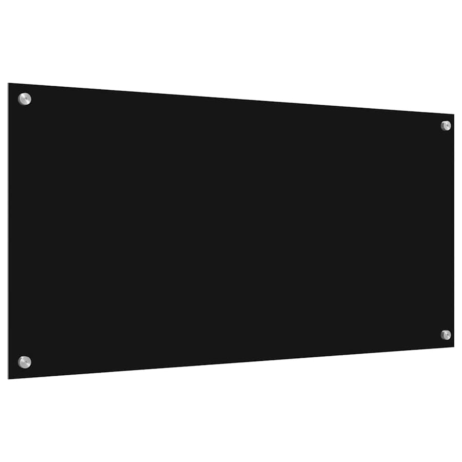 Keuken Achterwand Zwart 100 x 50 x 0,8 cm gehard glas