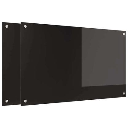 Keuken Achterwand Zwart 100 x 60 x 0,8 cm gehard glas