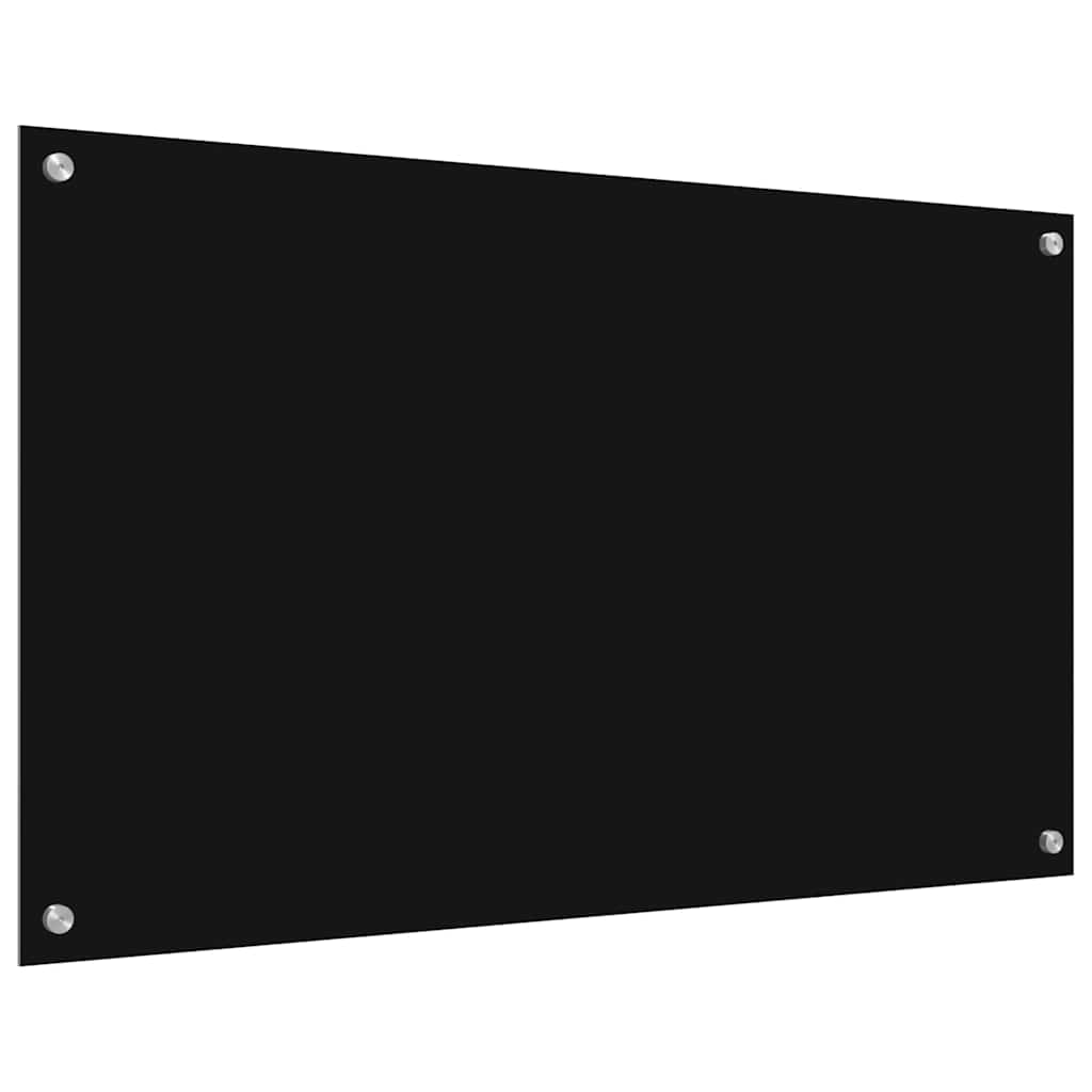Keuken Achterwand Zwart 100 x 60 x 0,8 cm gehard glas