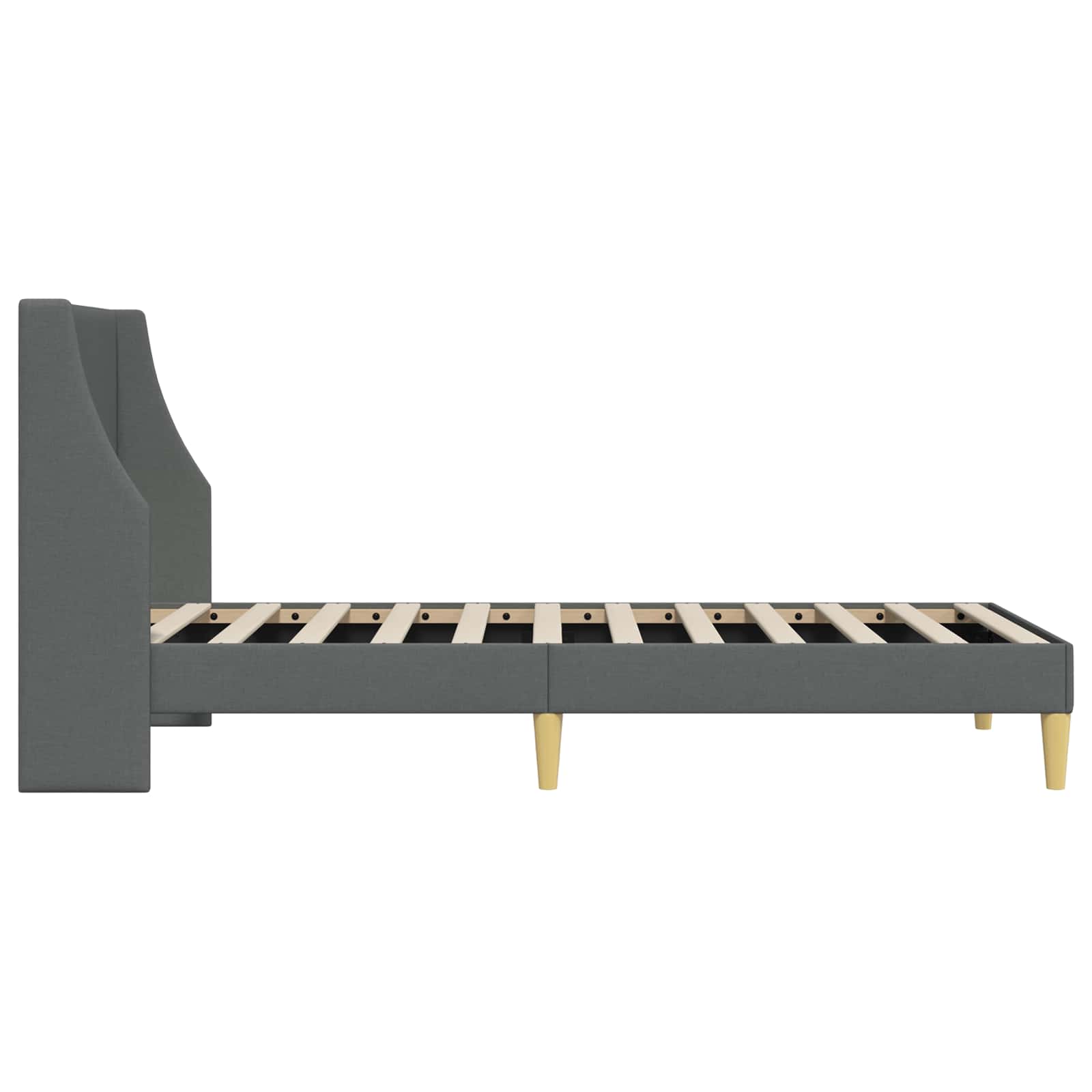 Bedframe met hoofdeinde Donkergrijs 90 x 190 cm Fluweel