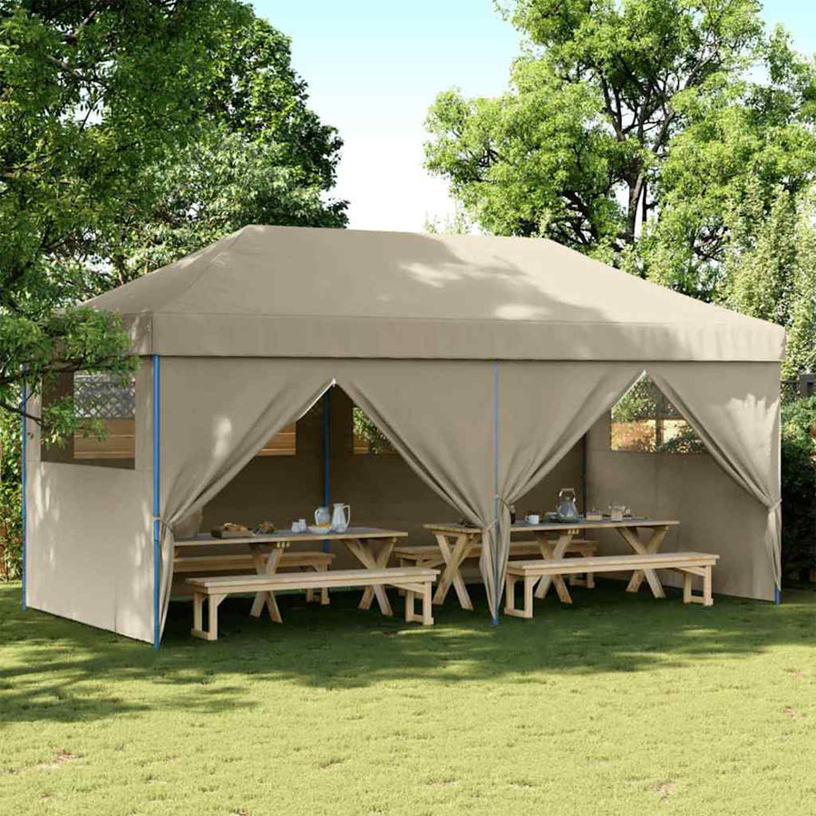 Partytent Pop-Up Taupe 580 X 292 X 315 Cm Oxford Stof Zwart
