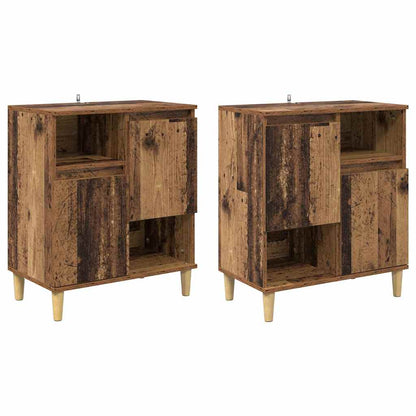 Dressoirs 2 pcs Oud Hout 60 x 35 x 70 cm Bewerkt hout