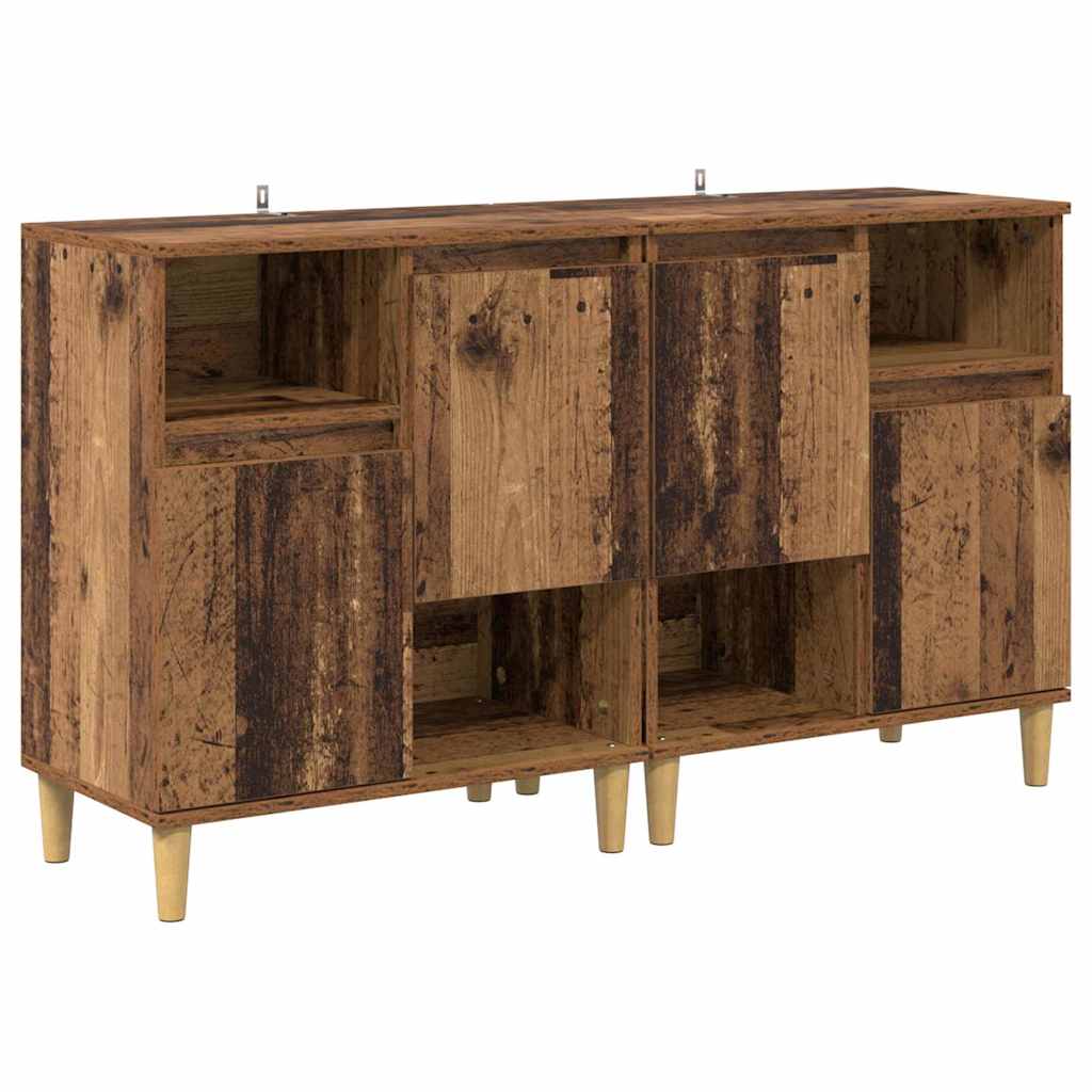 Dressoirs 2 pcs Oud Hout 60 x 35 x 70 cm Bewerkt hout
