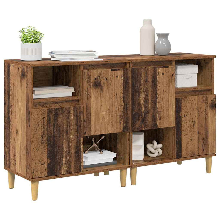 Dressoirs 2 pcs Oud Hout 60 x 35 x 70 cm Bewerkt hout
