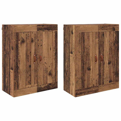 Wandkasten 2 pcs Oud Hout 69,5 x 34 x 90 cm Bewerkt hout