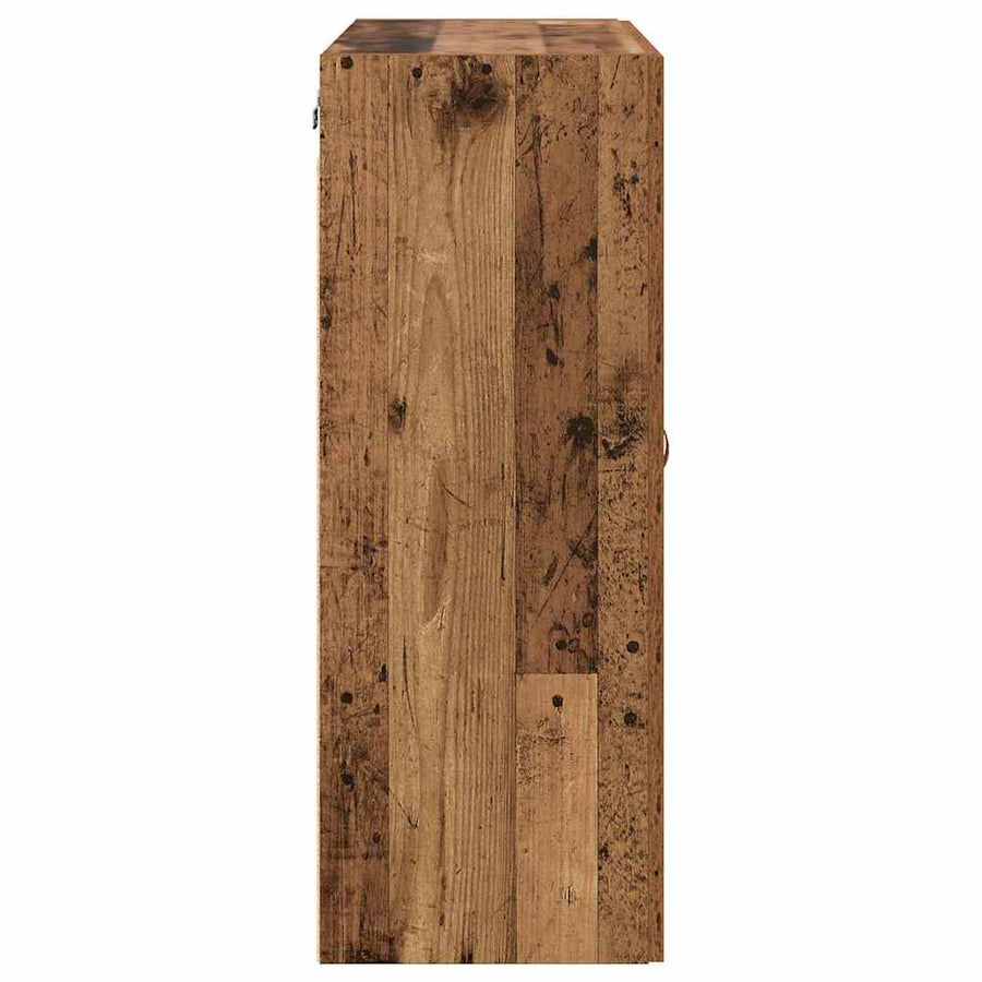 Wandkasten 2 pcs Oud Hout 69,5 x 34 x 90 cm Bewerkt hout