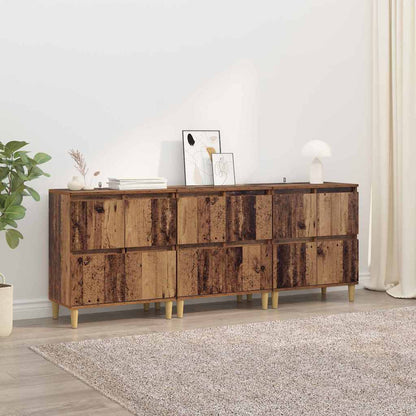Dressoirs 3 pcs Oud Hout 60 x 35 x 70 cm Bewerkt hout