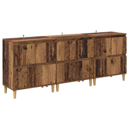 Dressoirs 3 pcs Oud Hout 60 x 35 x 70 cm Bewerkt hout