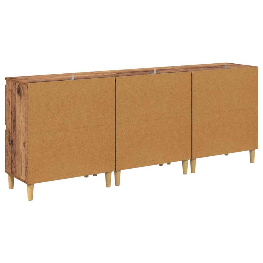 Dressoirs 3 pcs Oud Hout 60 x 35 x 70 cm Bewerkt hout