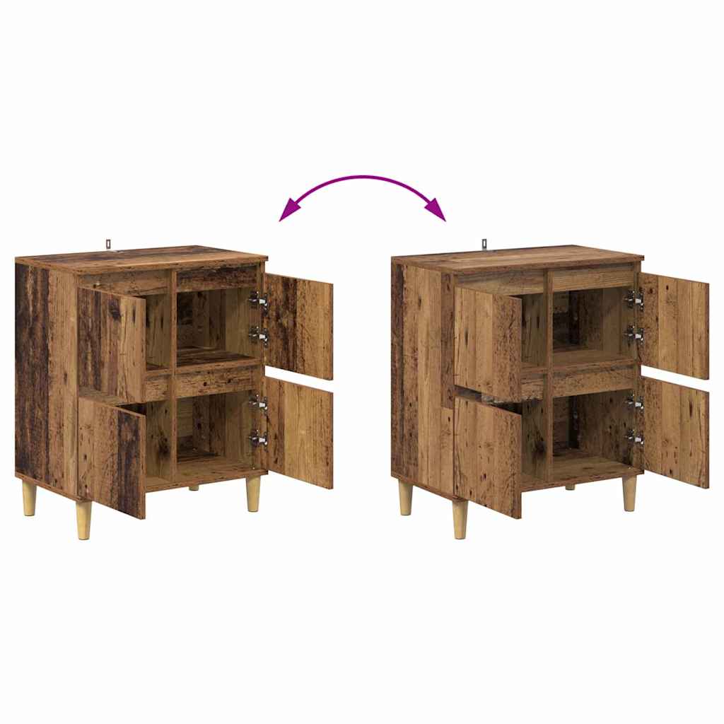 Dressoirs 3 pcs Oud Hout 60 x 35 x 70 cm Bewerkt hout