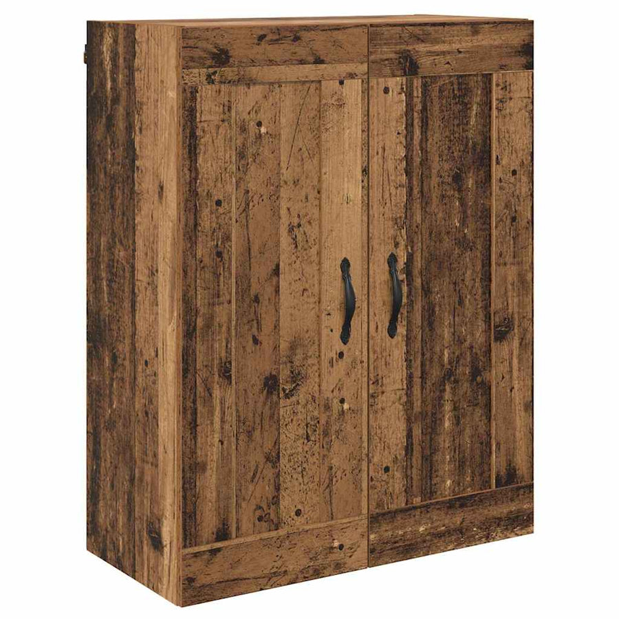 Wandkasten 2 pcs Oud Hout 69,5 x 34 x 90 cm Bewerkt hout