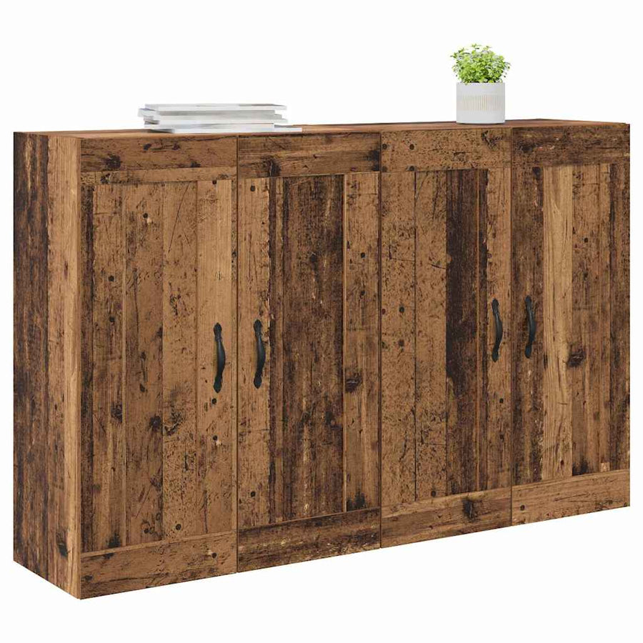 Wandkasten 2 pcs Oud Hout 69,5 x 34 x 90 cm Bewerkt hout