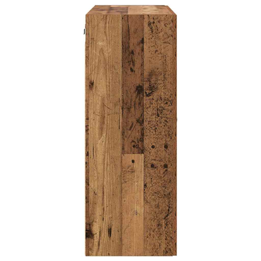 Wandkasten 2 pcs Oud Hout 69,5 x 34 x 90 cm Bewerkt hout