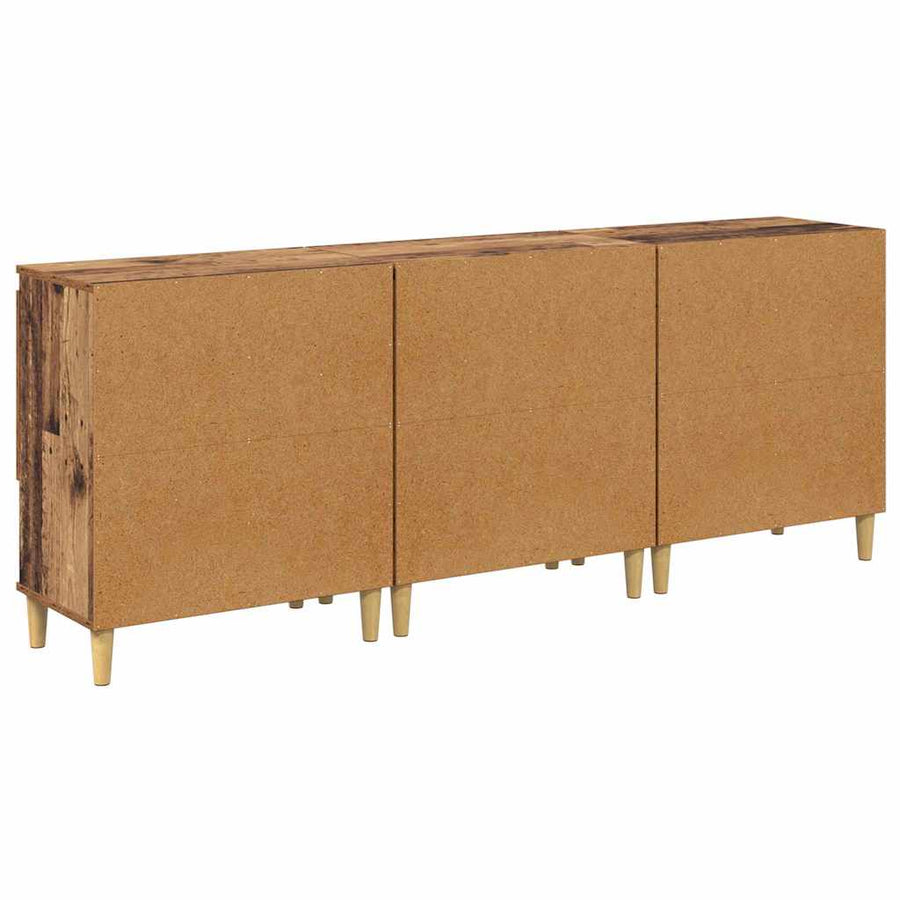Dressoirs 3 pcs Oud Hout 60 x 35 x 70 cm Bewerkt hout