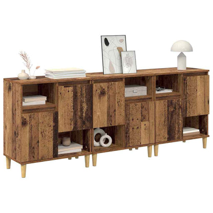 Dressoirs 3 pcs Oud Hout 60 x 35 x 70 cm Bewerkt hout