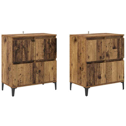 Dressoirs 2 pcs Oud Hout 60 x 35 x 70 cm Bewerkt hout