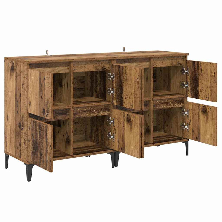 Dressoirs 2 pcs Oud Hout 60 x 35 x 70 cm Bewerkt hout