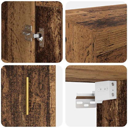 Wandkasten 2 pcs Oud Hout 69,5 x 34 x 90 cm Bewerkt hout