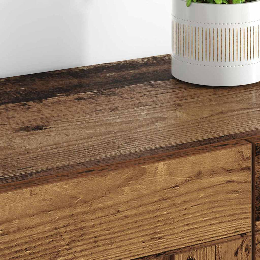 Wandkasten 2 pcs Oud Hout 69,5 x 34 x 90 cm Bewerkt hout