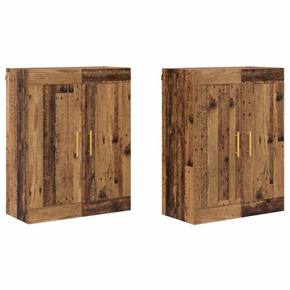 Wandkasten 2 pcs Oud Hout 69,5 x 34 x 90 cm Bewerkt hout