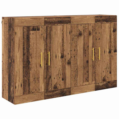Wandkasten 2 pcs Oud Hout 69,5 x 34 x 90 cm Bewerkt hout